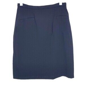 Barami Suit Skirt 0 Black Ribbed Career Zip Back Lined Business Casual